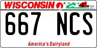 WI license plate 667NCS