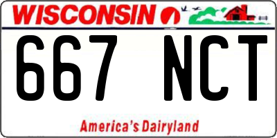 WI license plate 667NCT