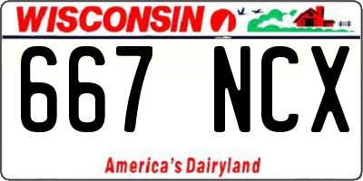 WI license plate 667NCX
