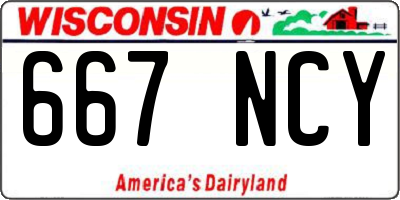 WI license plate 667NCY