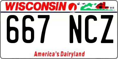 WI license plate 667NCZ