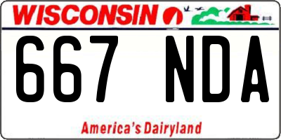 WI license plate 667NDA