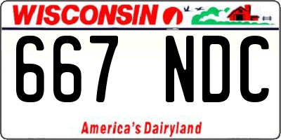 WI license plate 667NDC