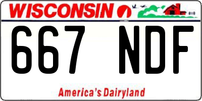 WI license plate 667NDF
