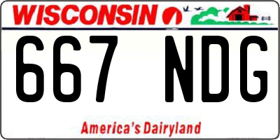 WI license plate 667NDG