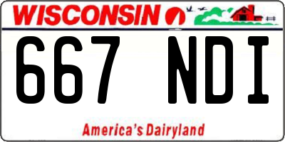 WI license plate 667NDI