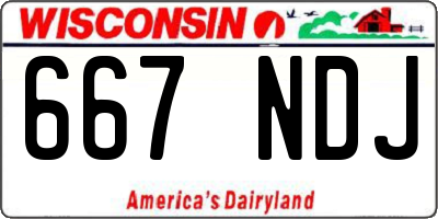 WI license plate 667NDJ