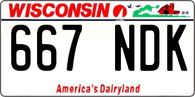 WI license plate 667NDK