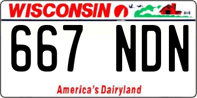 WI license plate 667NDN