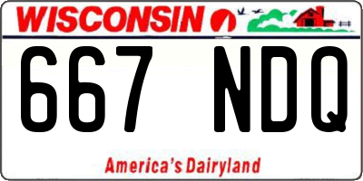 WI license plate 667NDQ