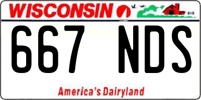 WI license plate 667NDS