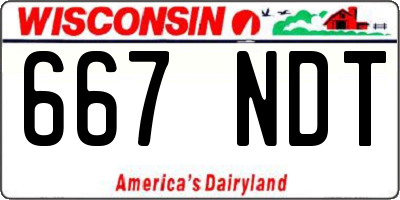 WI license plate 667NDT