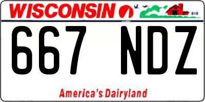 WI license plate 667NDZ