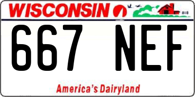 WI license plate 667NEF
