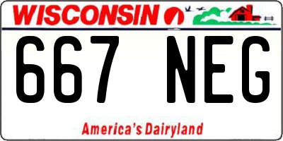 WI license plate 667NEG