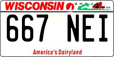 WI license plate 667NEI