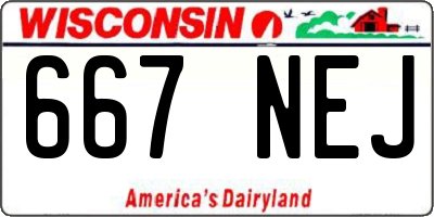 WI license plate 667NEJ