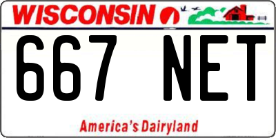 WI license plate 667NET