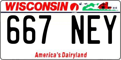 WI license plate 667NEY