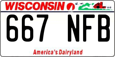 WI license plate 667NFB