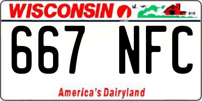 WI license plate 667NFC