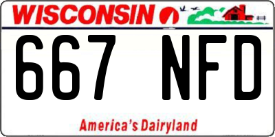 WI license plate 667NFD