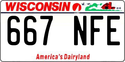 WI license plate 667NFE