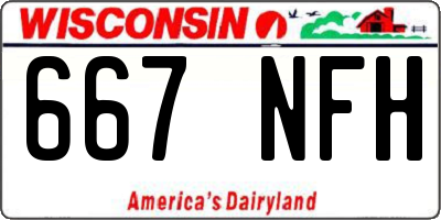WI license plate 667NFH
