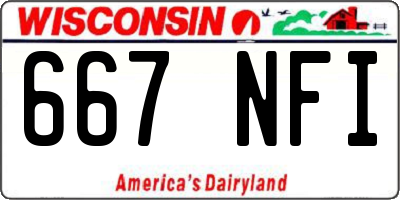 WI license plate 667NFI