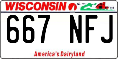 WI license plate 667NFJ