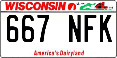 WI license plate 667NFK