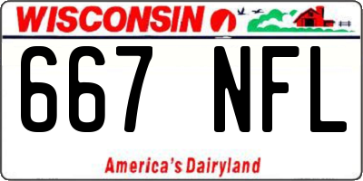 WI license plate 667NFL