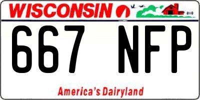 WI license plate 667NFP