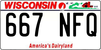 WI license plate 667NFQ