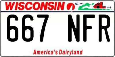 WI license plate 667NFR