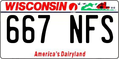 WI license plate 667NFS