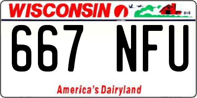 WI license plate 667NFU