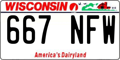 WI license plate 667NFW