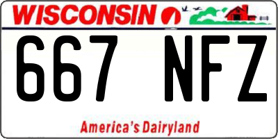 WI license plate 667NFZ