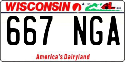 WI license plate 667NGA