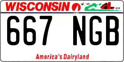 WI license plate 667NGB
