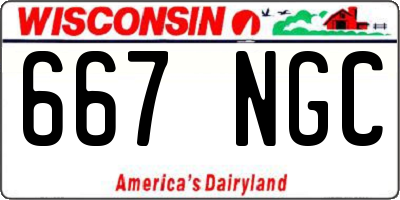 WI license plate 667NGC