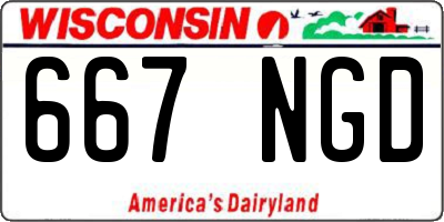 WI license plate 667NGD