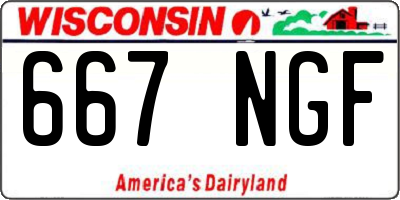 WI license plate 667NGF