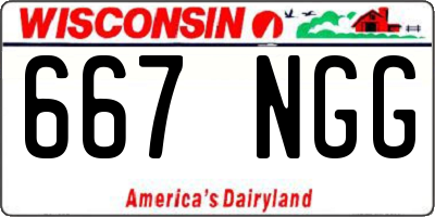 WI license plate 667NGG