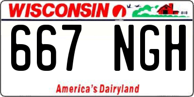 WI license plate 667NGH