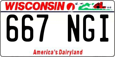 WI license plate 667NGI