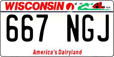 WI license plate 667NGJ
