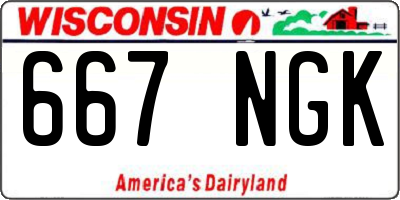 WI license plate 667NGK