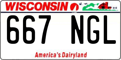 WI license plate 667NGL